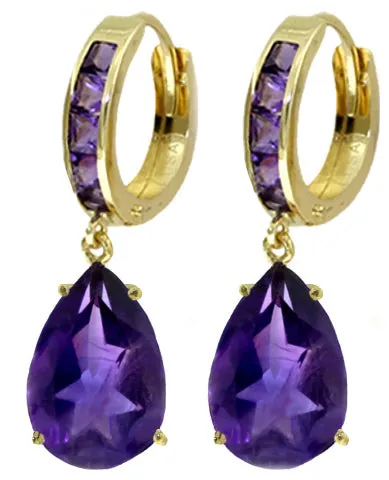 13.2 Carat 14K Solid White Gold India Amethyst Earrings