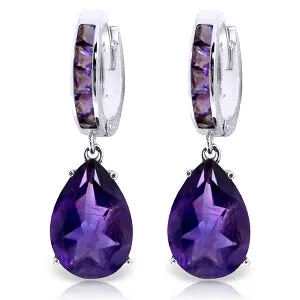 13.2 Carat 14K Solid White Gold India Amethyst Earrings