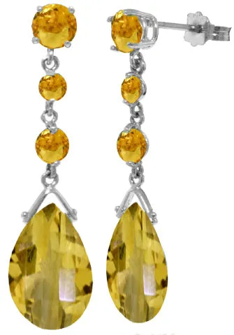 13.2 Carat 14K Solid Yellow Gold Bold View Citrine Earrings