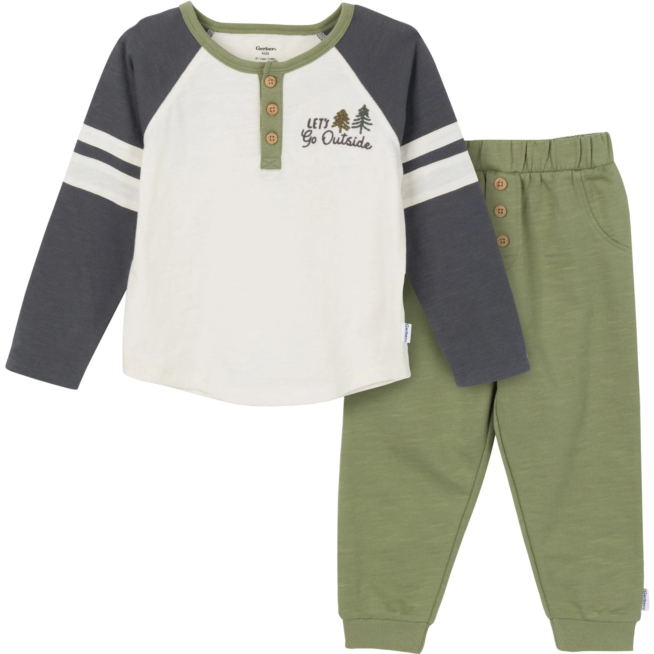 2-Piece Toddler Boys Let's Go Outside Top & Joggers Set