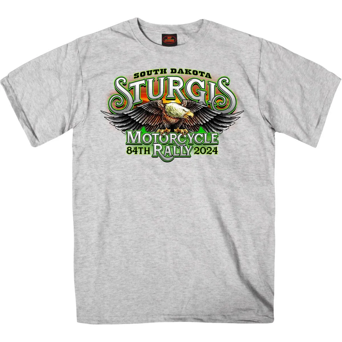 2024 Sturgis #1 Men's Design Eagle & Skull Ash Motorcycle Rally T-Shirt SPB1140