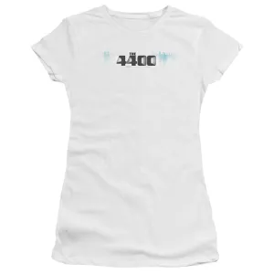 4400 the 4400 Logo Junior Sheer Cap Sleeve Womens T Shirt White