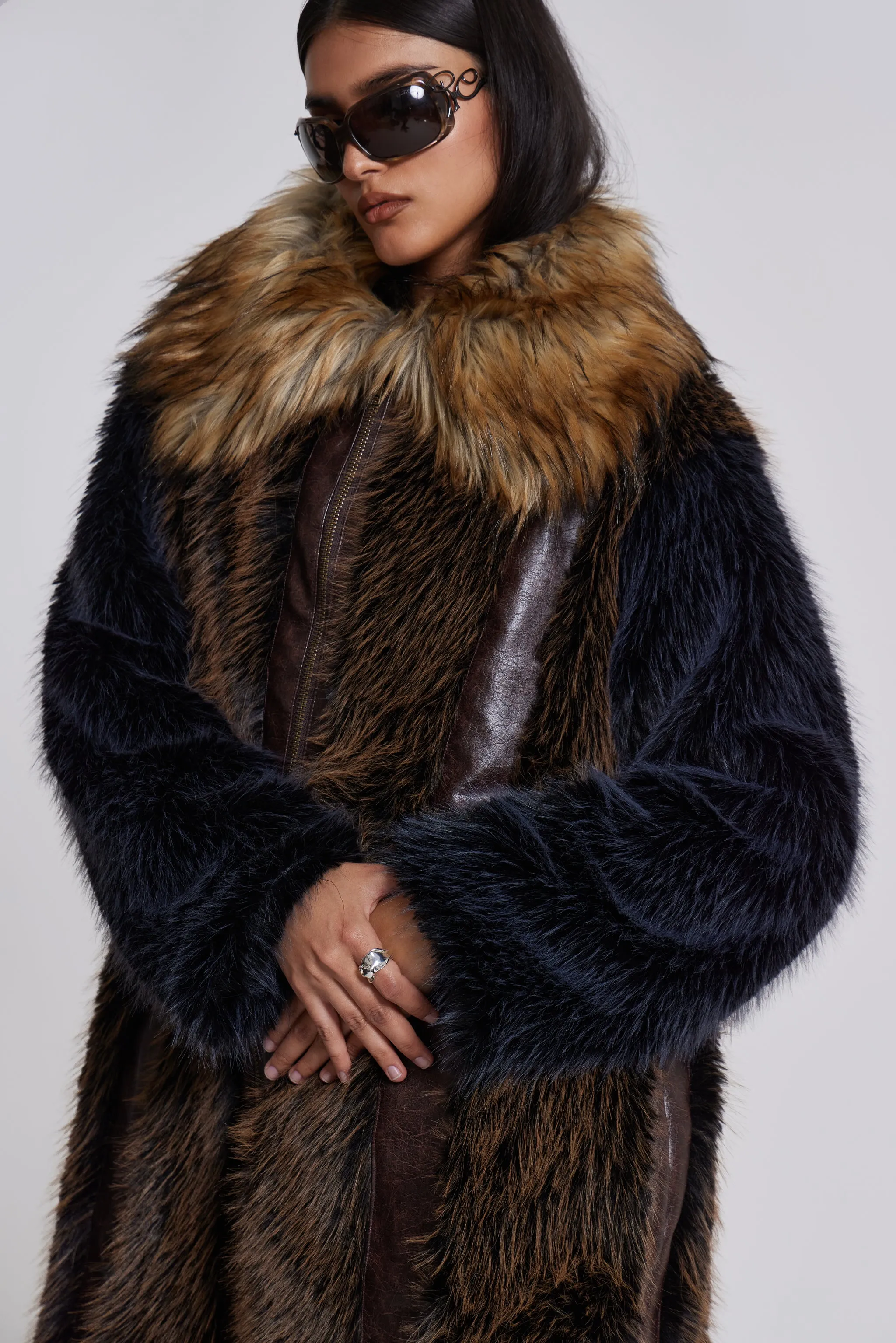 Agatha Brown Faux Fur Coat