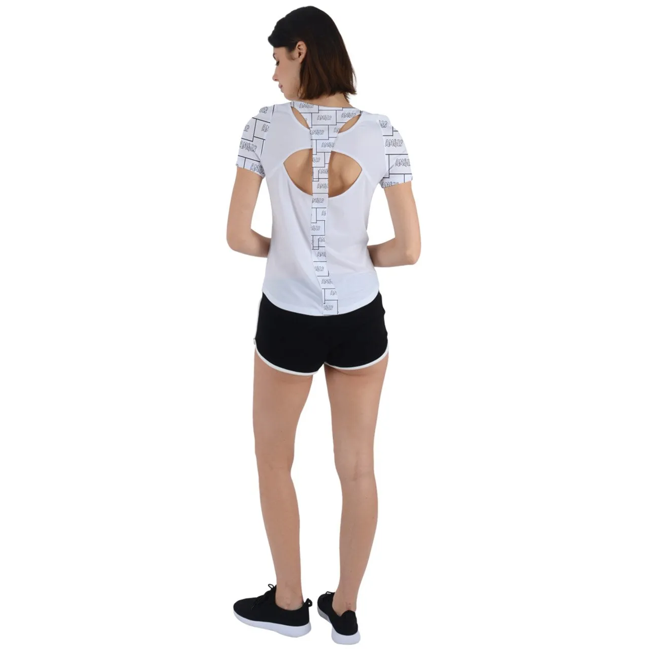 Am&Is Activewear Back Cut Out Sport Tee - 4 colors