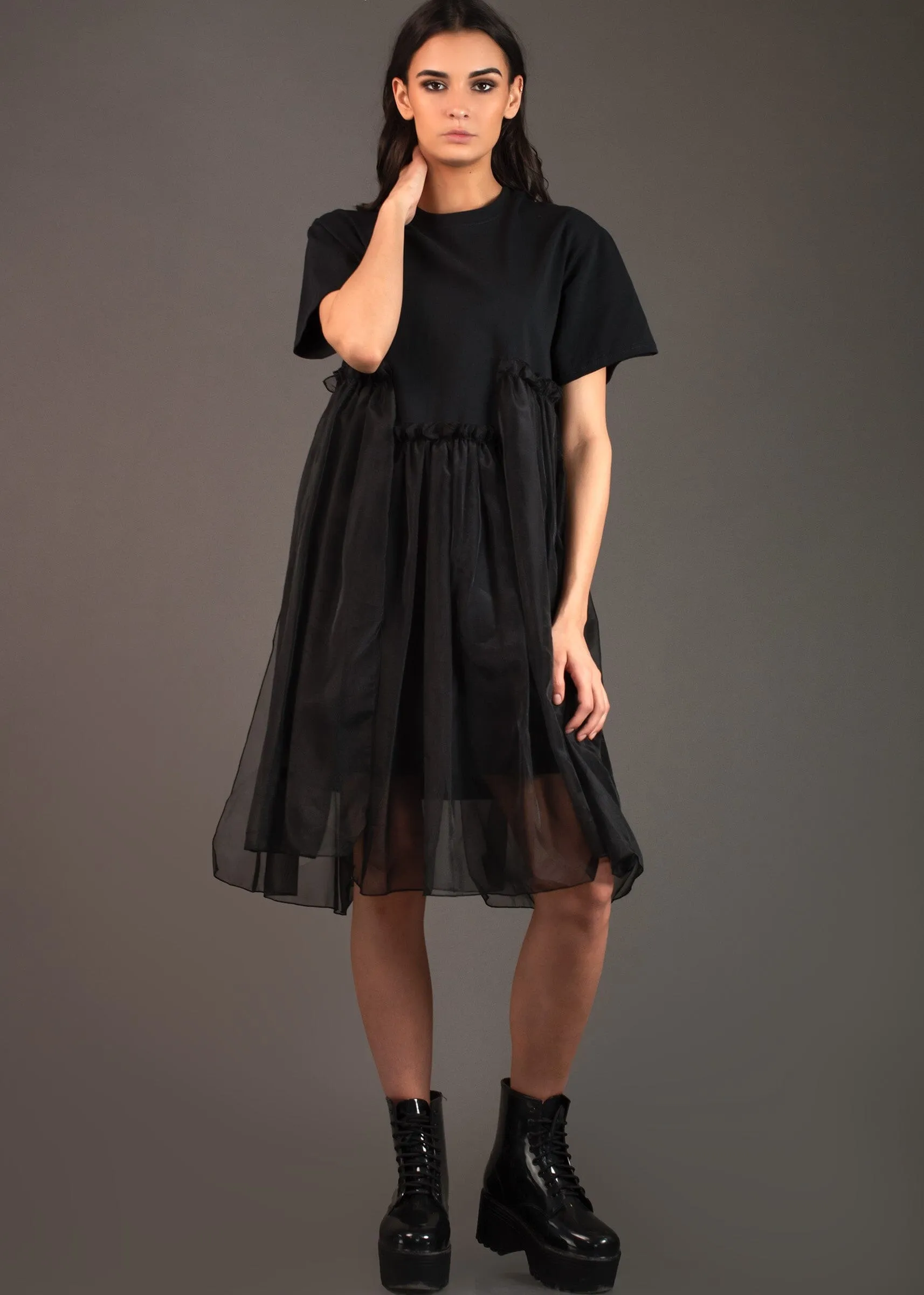 Babydoll Tulle Tee Dress