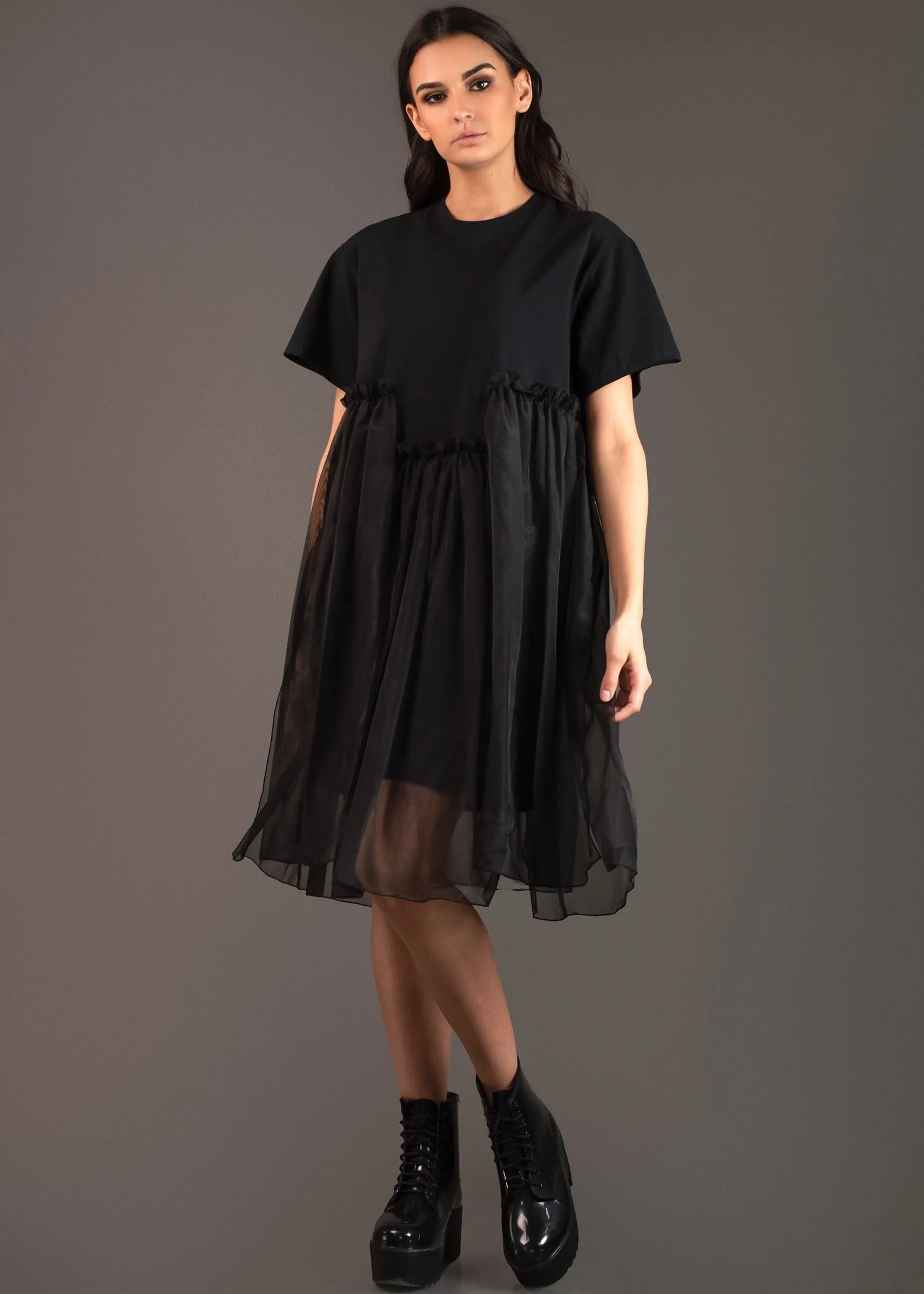 Babydoll Tulle Tee Dress