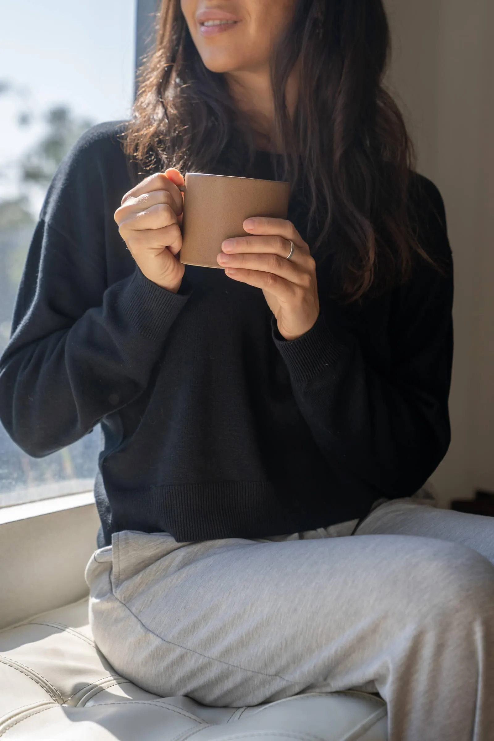 Bamboo Cropped Knit Sweater