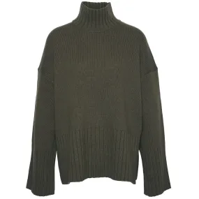 Barbour Serena Knit High-Neck Jumper In Dark Moss