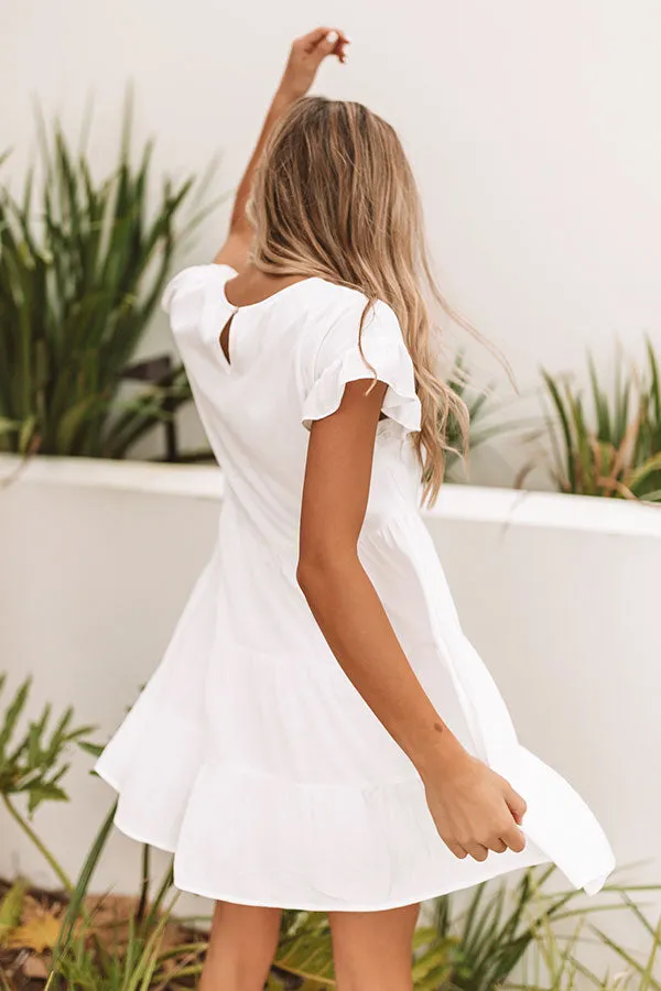 Beach Bungalow Babydoll Dress in White