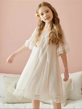 Bedtime Bliss Knee-Length Lace Nightgown