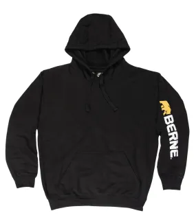 Berne Mens Black Cotton Blend Pullover Hooded Sweatshirt