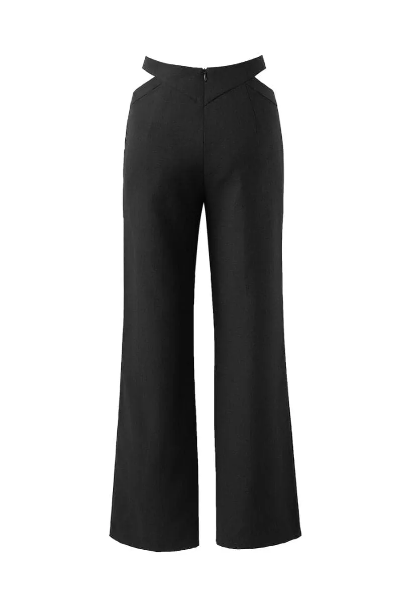 BLACK CUT-OUT PANTS