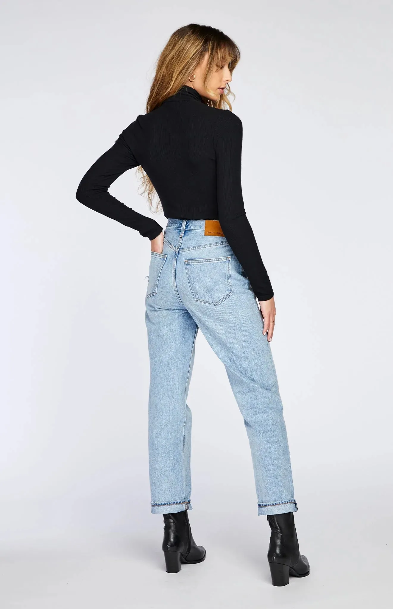 Black Ribbed Turtleneck Noah Top