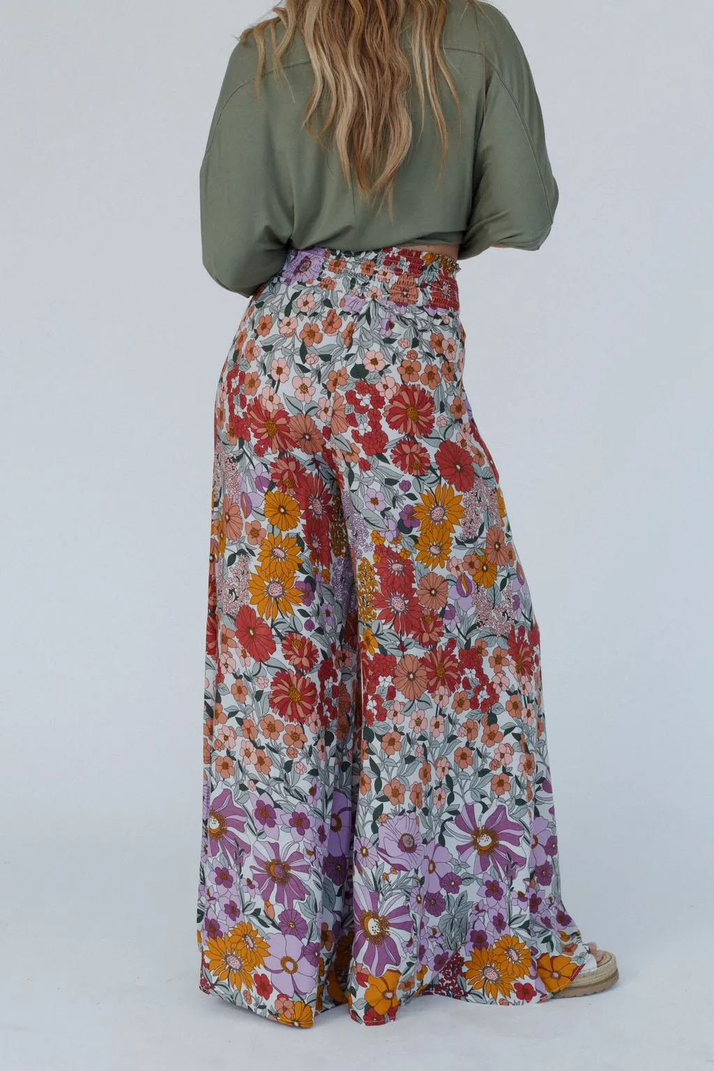 Blissful Burst Floral Pants - Purple