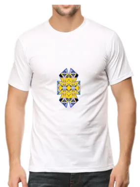 Blue Yellow Geometric Design Men's T Shirt D16