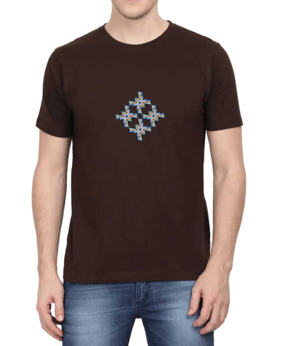 Blue Yellow Geometric Pattern Design Men's T Shirt D15