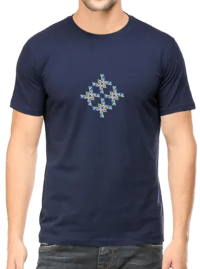 Blue Yellow Geometric Pattern Design Men's T Shirt D15