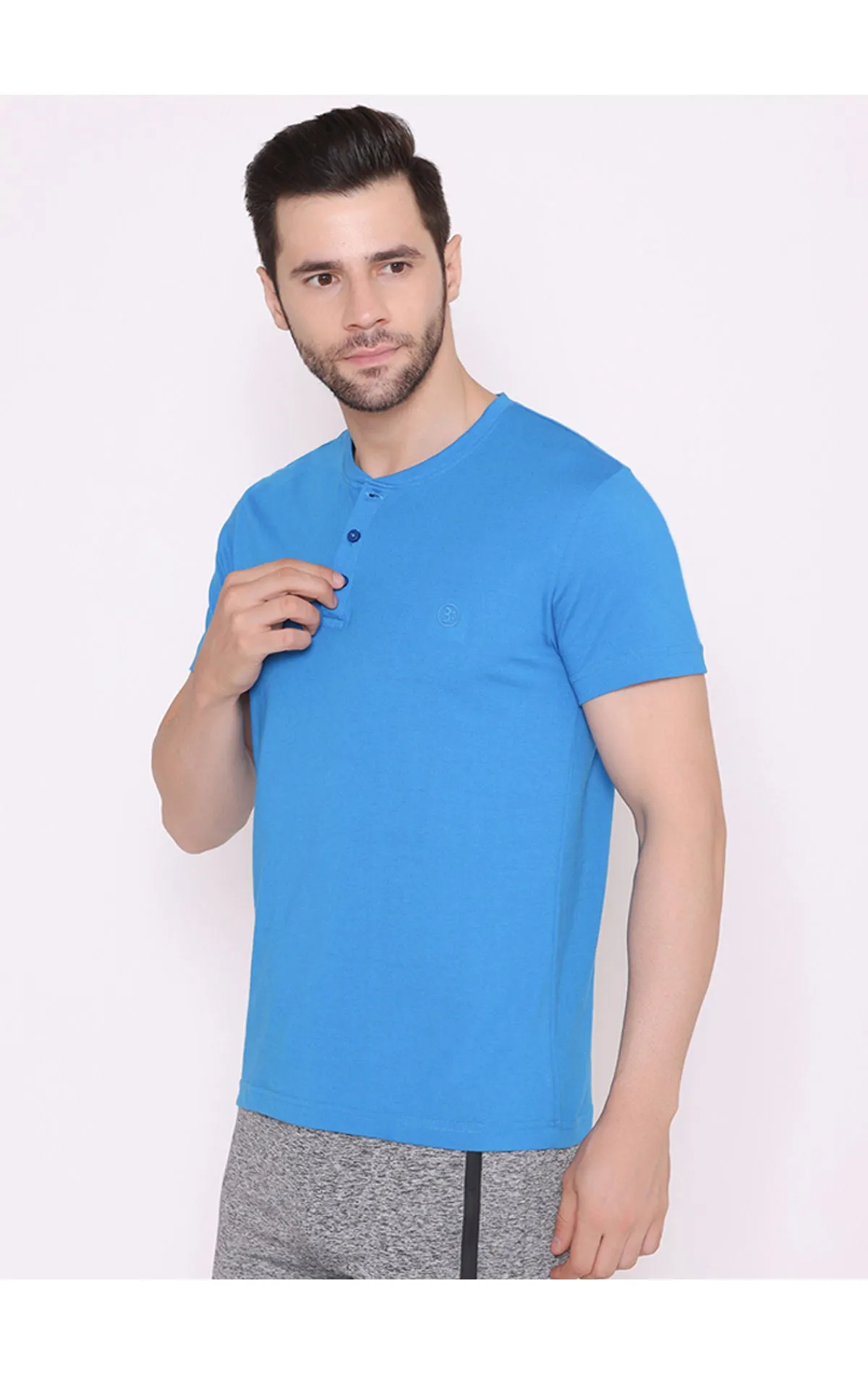 Bodyactive Half Sleeves Henley T-Shirt for Men-TS61-ROY