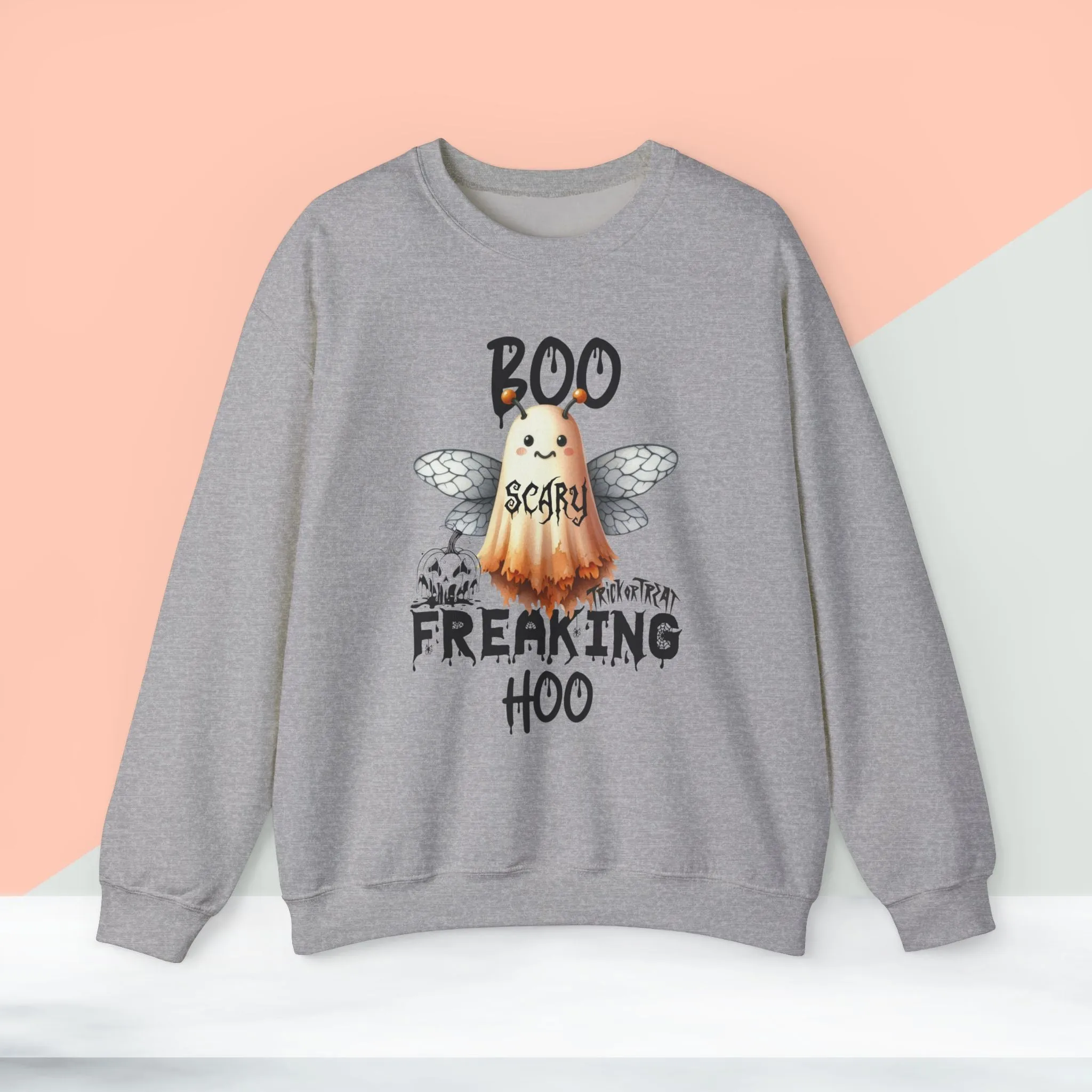 Boo Freaking Hoo Halloween Sweatshirt, Happy Halloween Sweatshirt - Unisex Heavy Blend Crewneck, Halloween Sweatshirt, Cute Spooky Ghost sweatshirt.