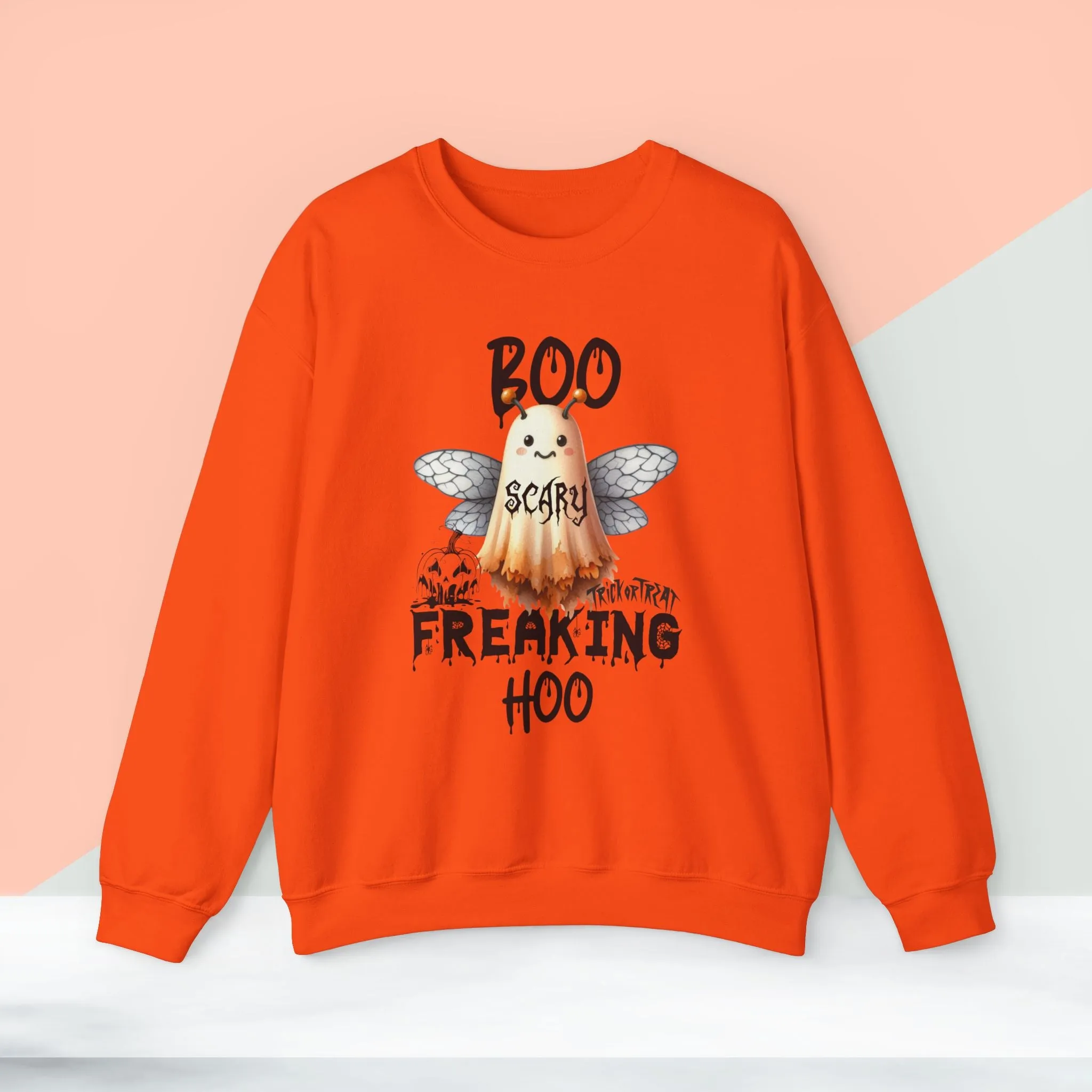 Boo Freaking Hoo Halloween Sweatshirt, Happy Halloween Sweatshirt - Unisex Heavy Blend Crewneck, Halloween Sweatshirt, Cute Spooky Ghost sweatshirt.