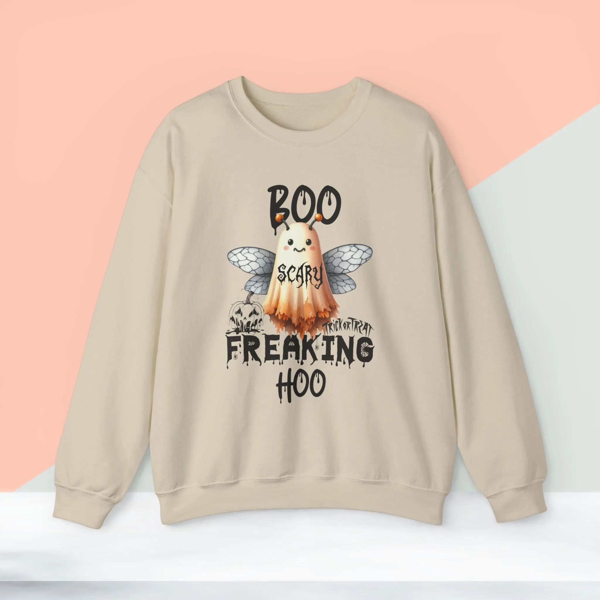 Boo Freaking Hoo Halloween Sweatshirt, Happy Halloween Sweatshirt - Unisex Heavy Blend Crewneck, Halloween Sweatshirt, Cute Spooky Ghost sweatshirt.