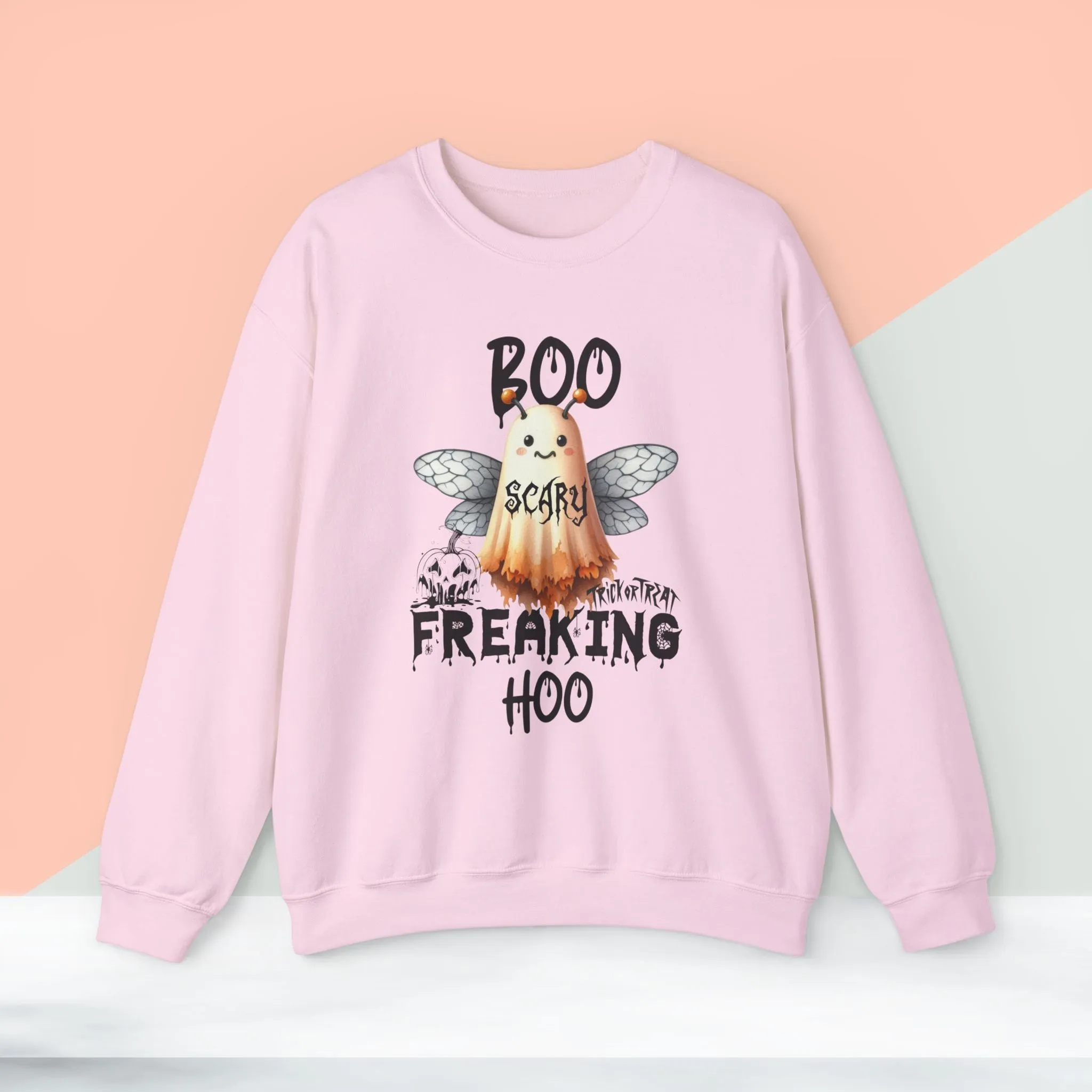 Boo Freaking Hoo Halloween Sweatshirt, Happy Halloween Sweatshirt - Unisex Heavy Blend Crewneck, Halloween Sweatshirt, Cute Spooky Ghost sweatshirt.