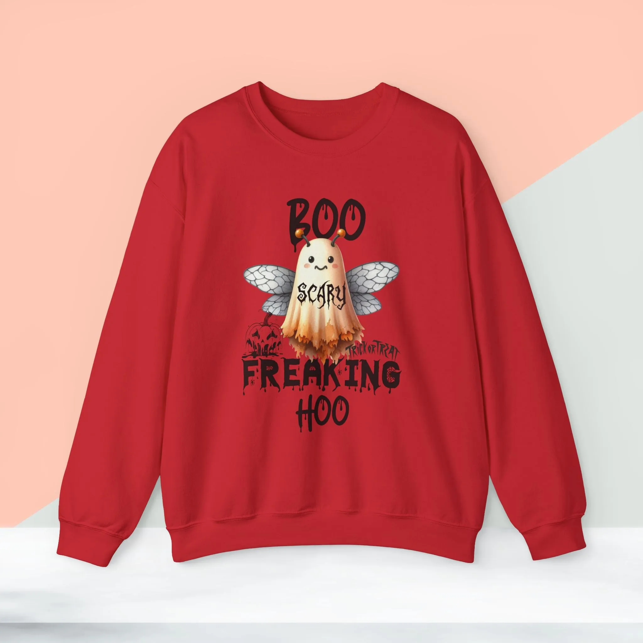 Boo Freaking Hoo Halloween Sweatshirt, Happy Halloween Sweatshirt - Unisex Heavy Blend Crewneck, Halloween Sweatshirt, Cute Spooky Ghost sweatshirt.