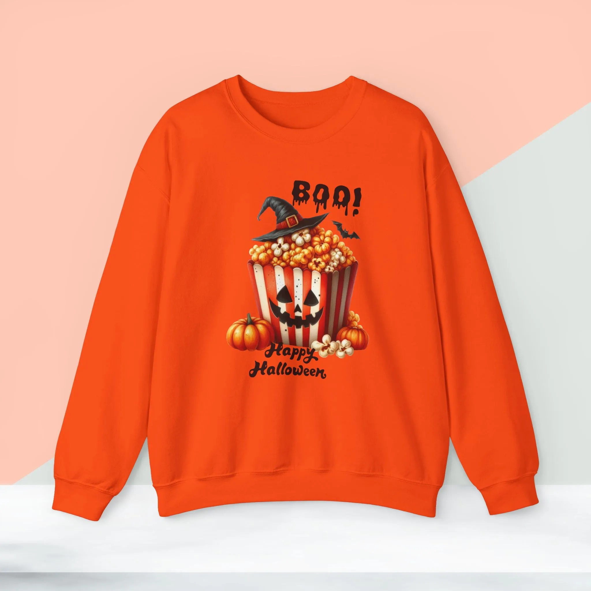 Boo Happy Halloween Sweatshirt, Happy Halloween Sweatshirt - Unisex Heavy Blend Crewneck, Halloween Sweatshirt, Cute Spooky Ghost sweatshirt.