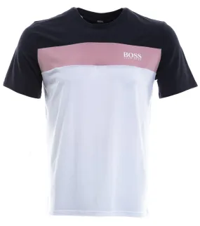 BOSS Balance T-Shirt in Navy, Pink & White