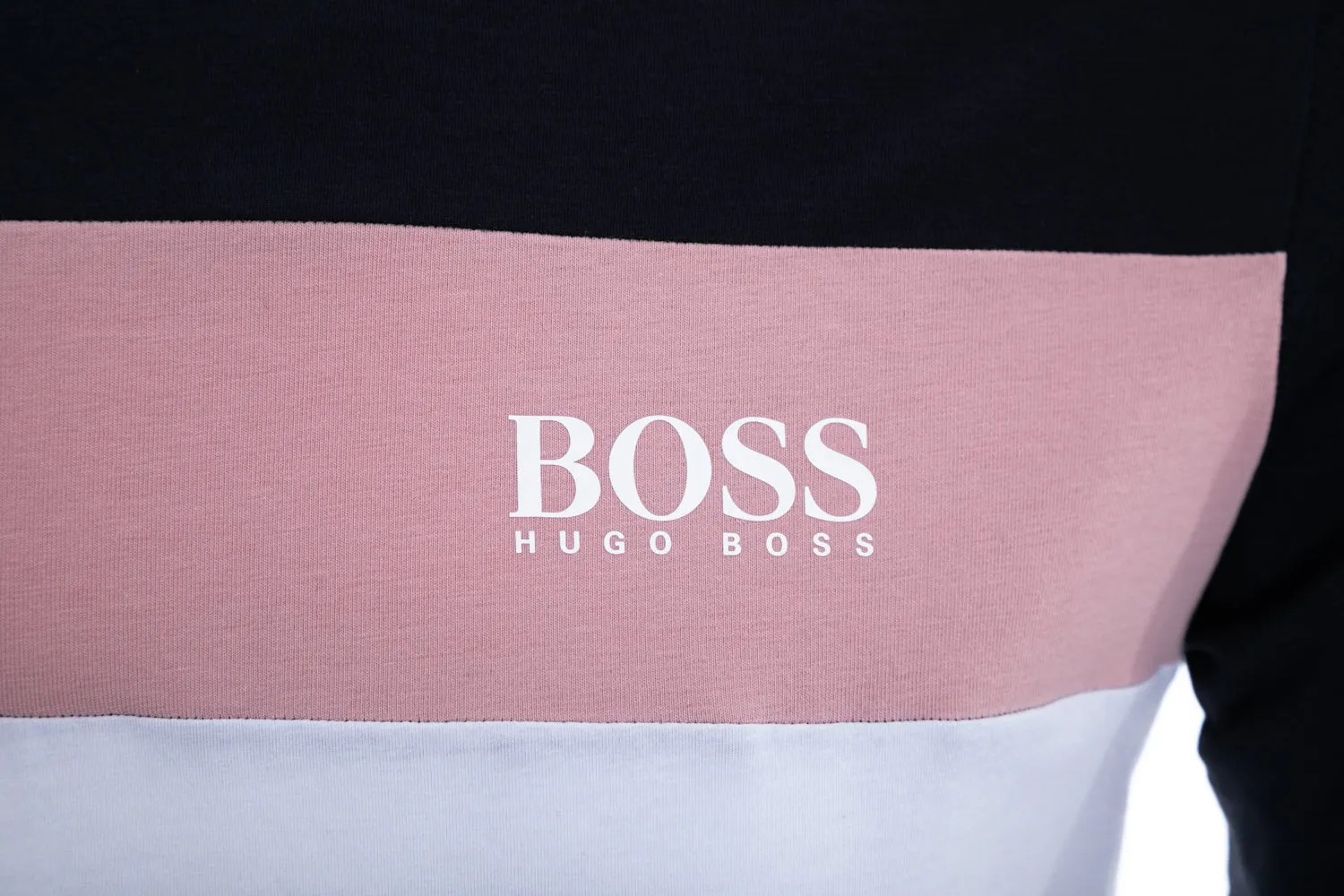 BOSS Balance T-Shirt in Navy, Pink & White