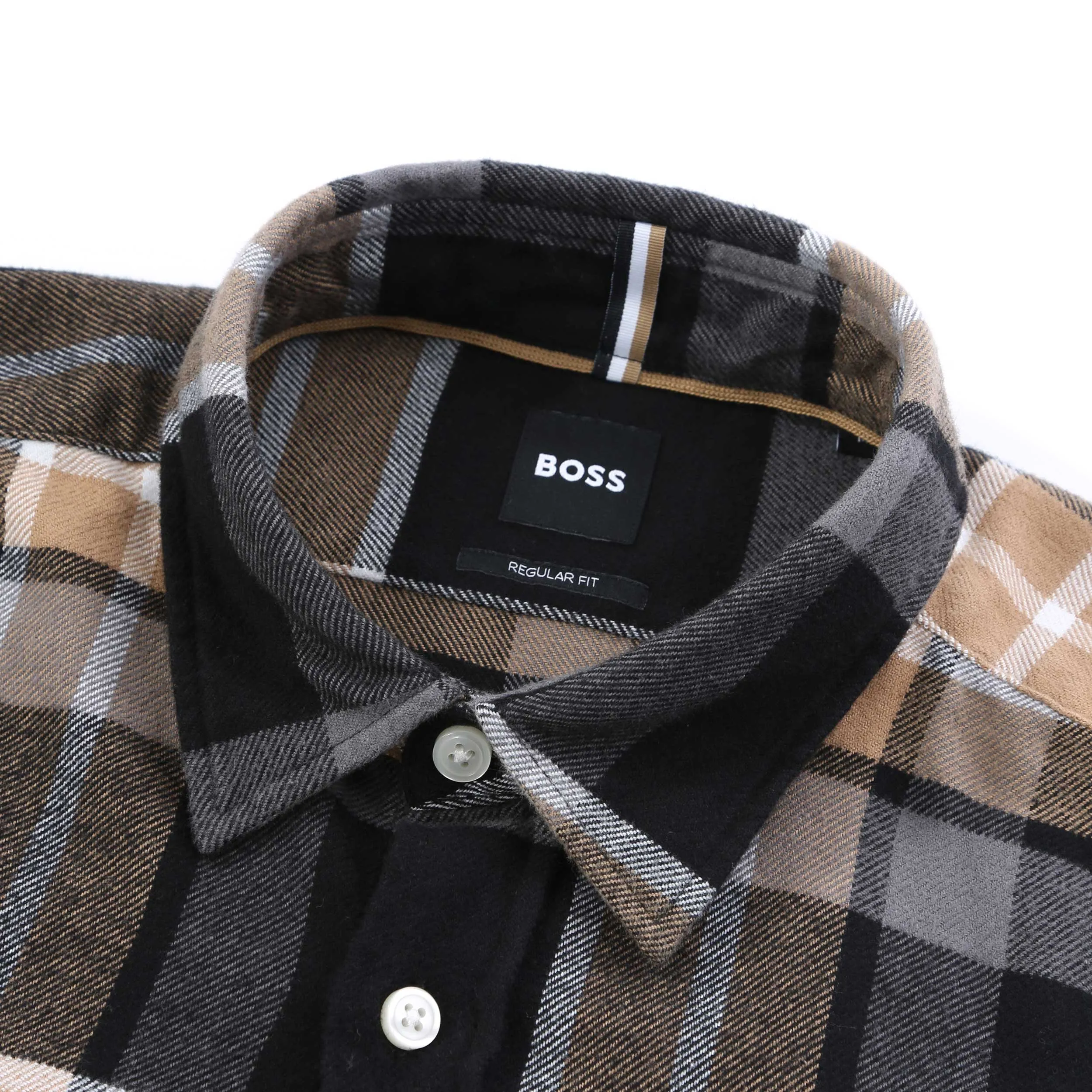 BOSS S Liam Kent C1 233 Shirt in Medium Beige Check