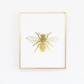 Bumble Bee  - Faux Gold Foil Wall Print