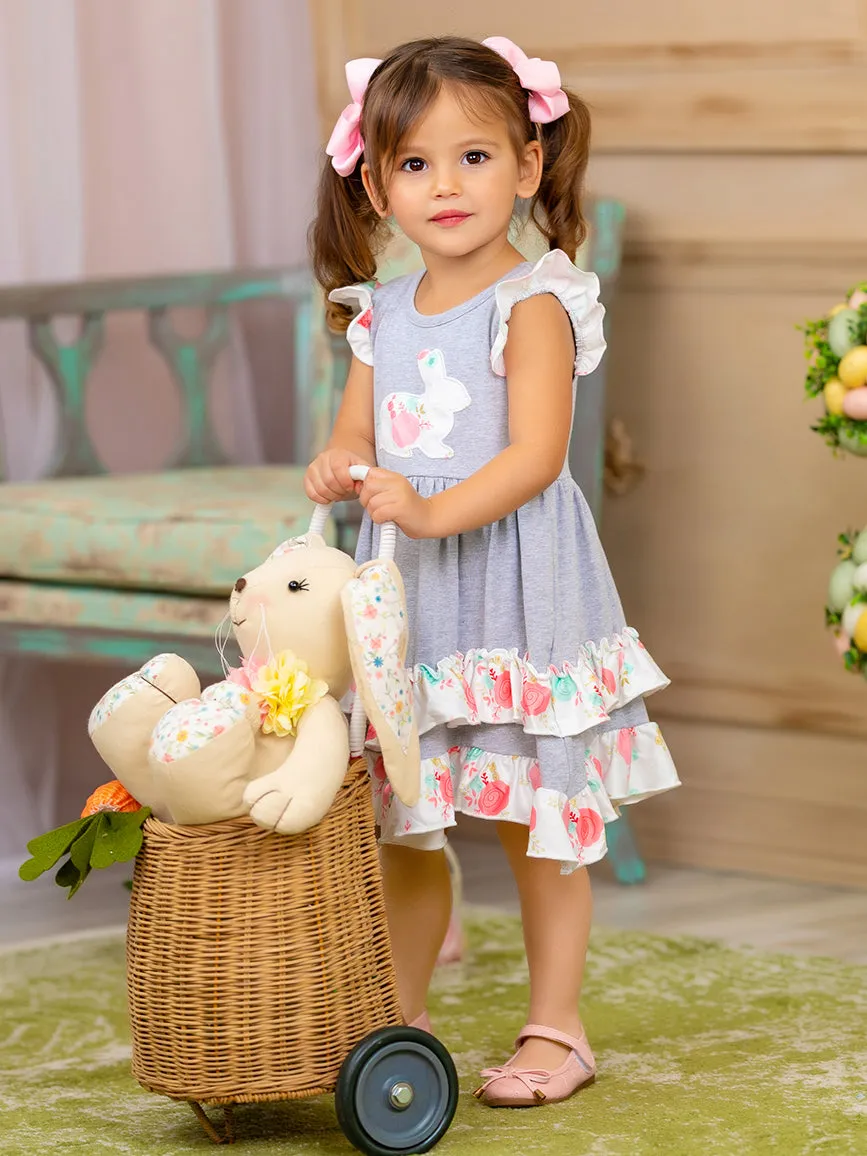 Bunny Flutter Sleeve Tiered Ruffle Dress