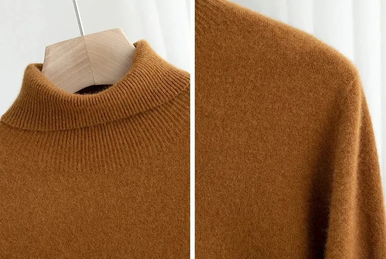 Business wool turtleneck sweater