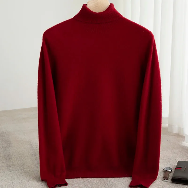 Business wool turtleneck sweater