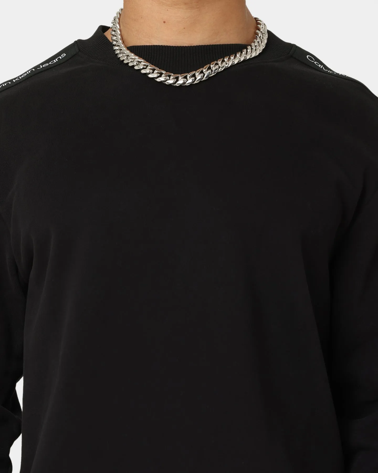 Calvin Klein Contrast Tape Crewneck CK Black