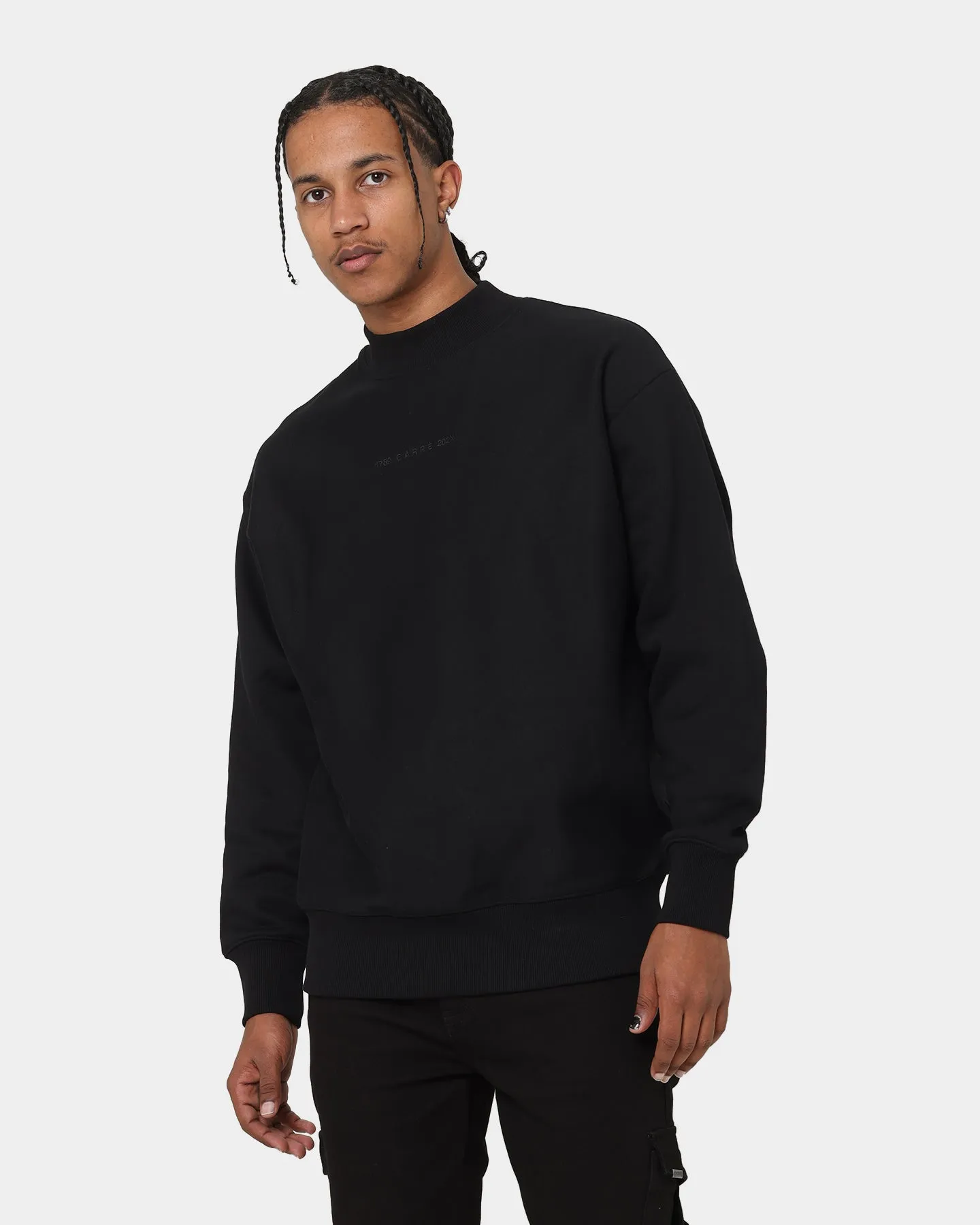 Carré 202X Mock Oversized Crewneck Black