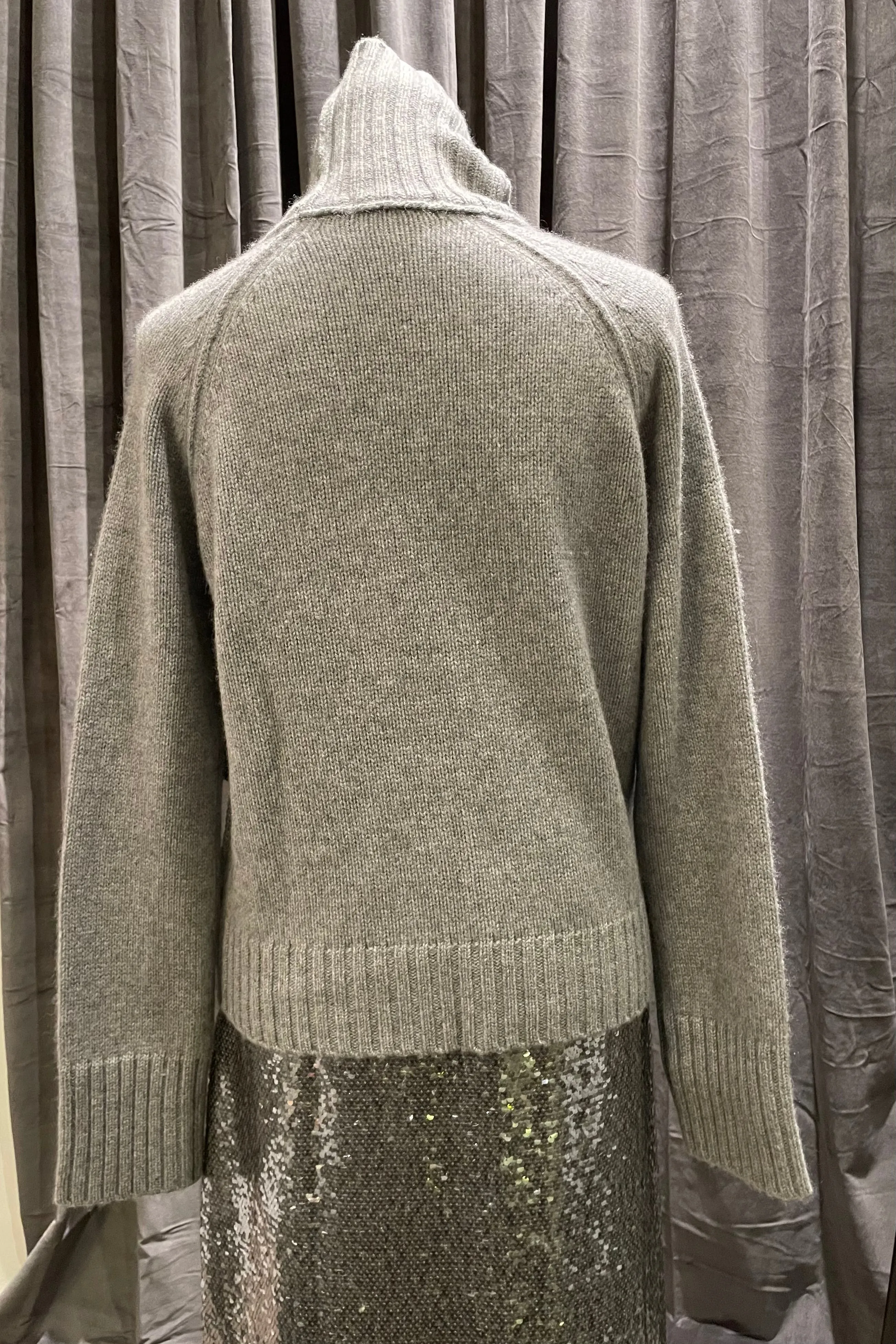 Cashmere Chunky Turtleneck Sweater Steel