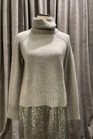 Cashmere Chunky Turtleneck Sweater Steel