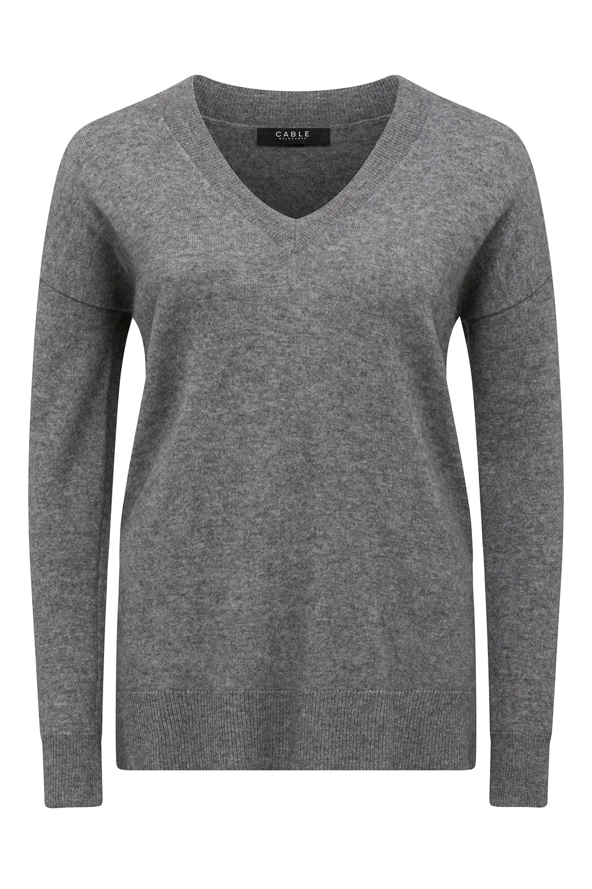 Cashwool V Jumper - Grey