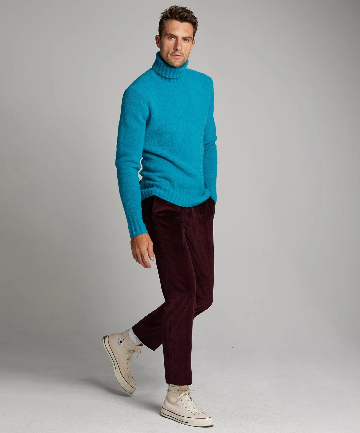 Chunky Turtleneck in Turquoise