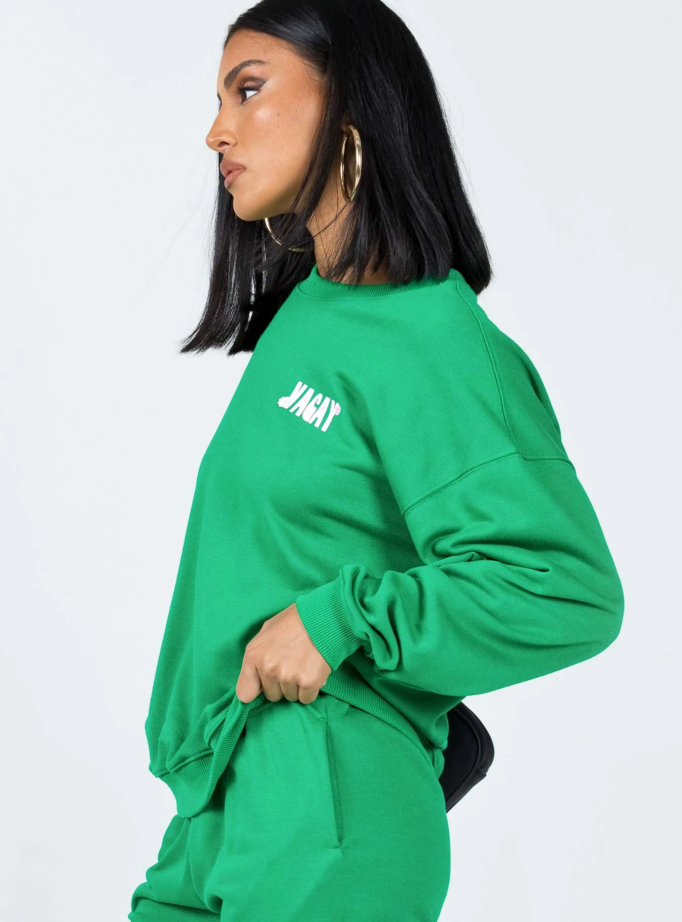 Club Basic Crewneck Sweatshirt Green