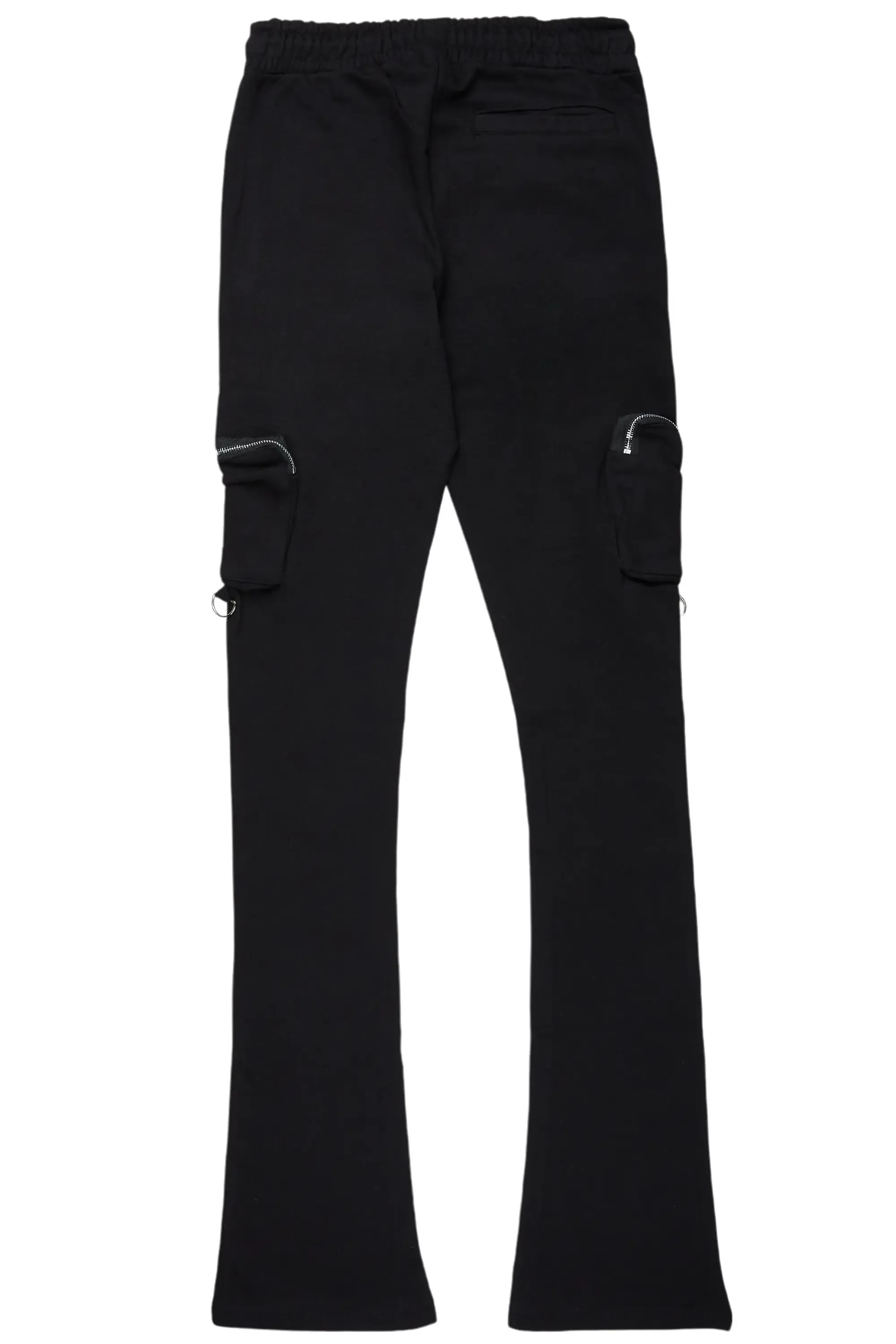 Colin Black Stacked Flare Trackpant