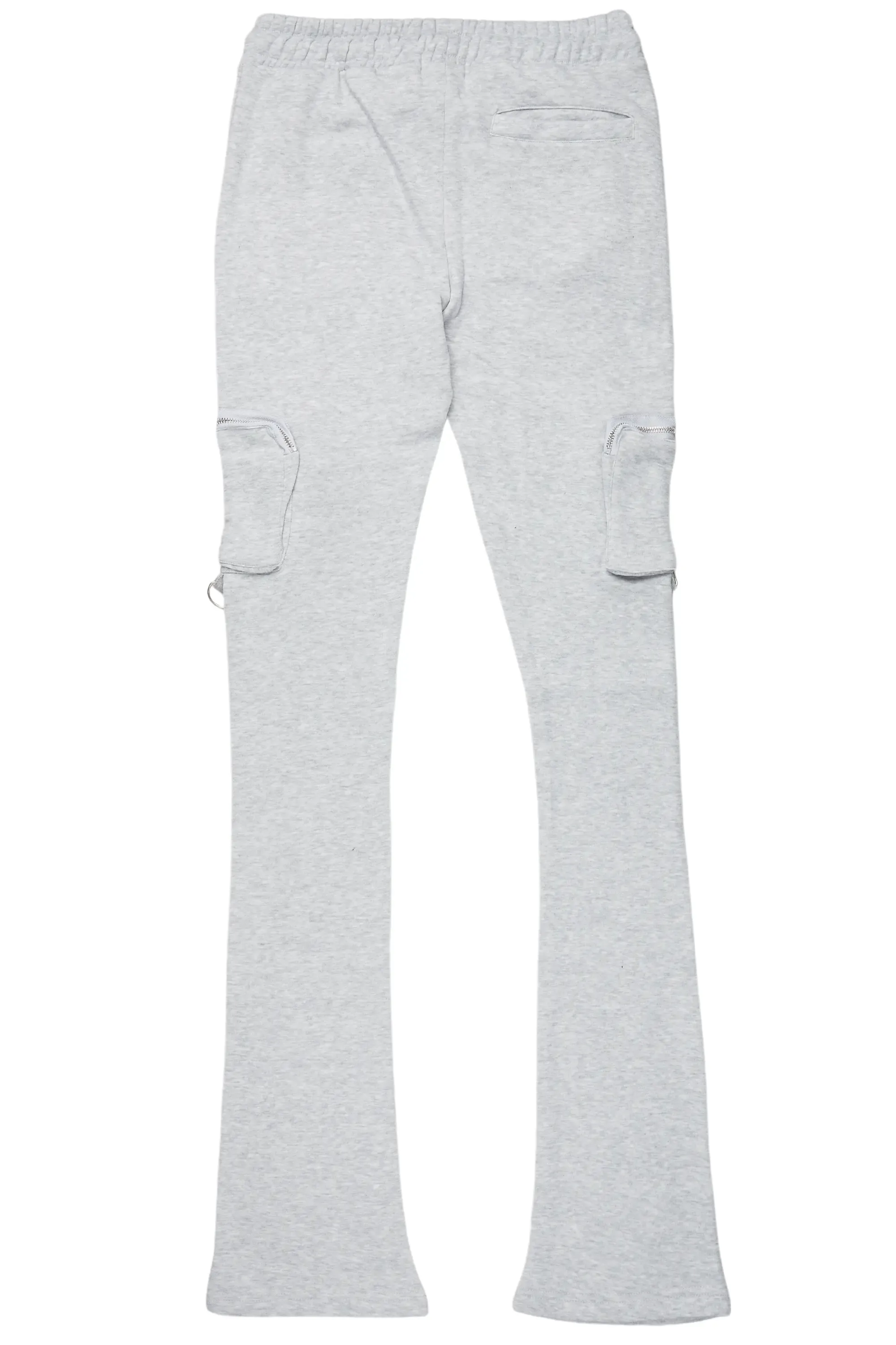 Colin Heather Grey Stacked Flare Trackpant