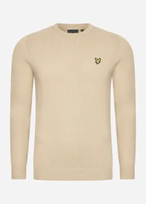 Cotton merino crew jumper - cairngorms khaki