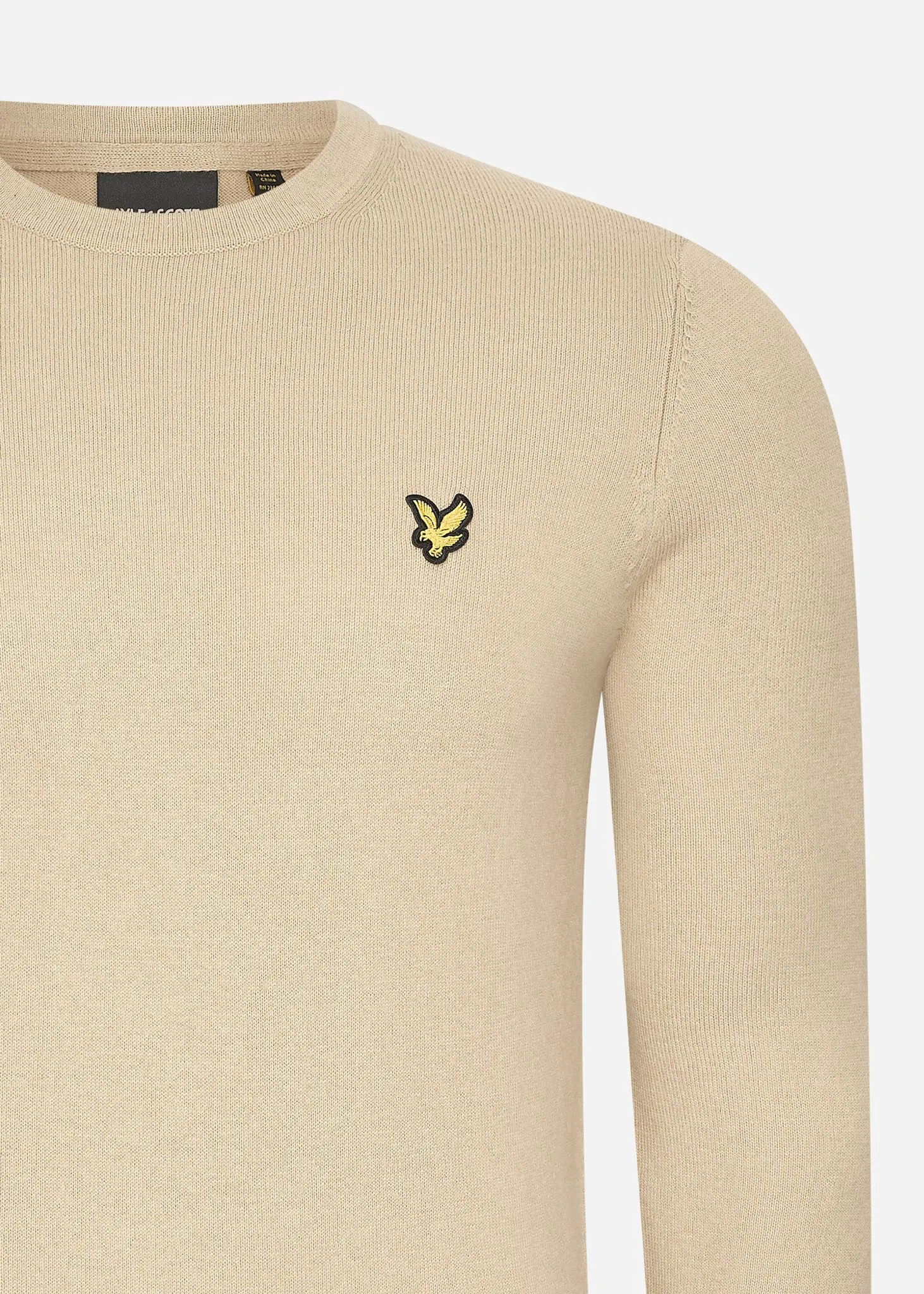 Cotton merino crew jumper - cairngorms khaki