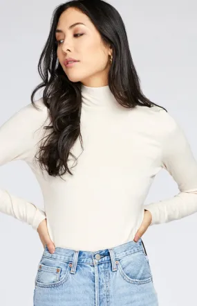 Creme Ribbed Turtleneck Noah Top