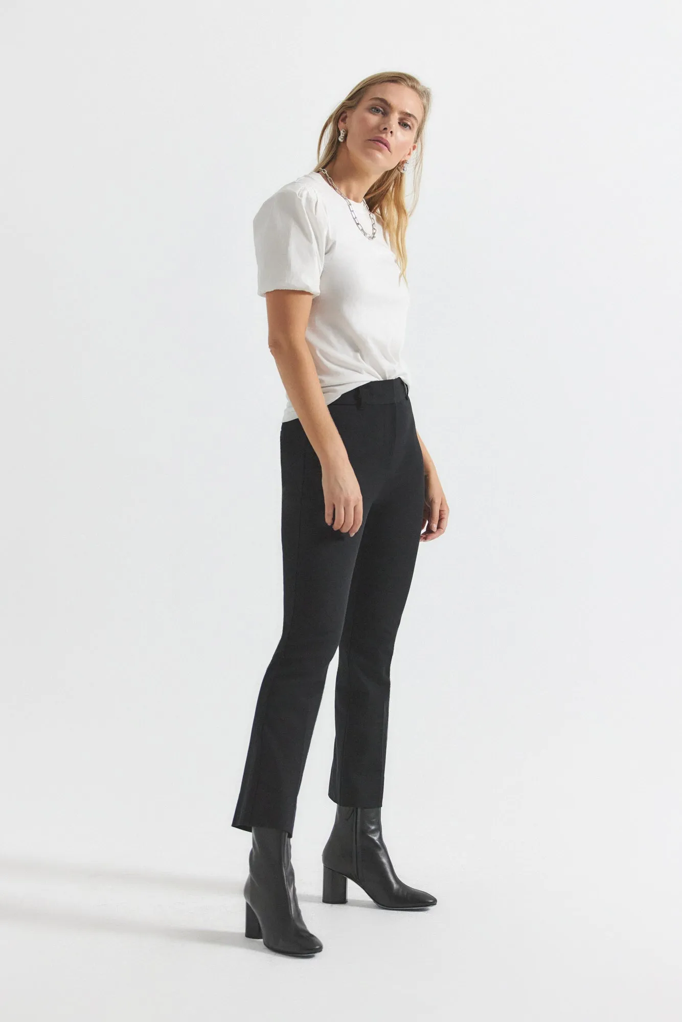 Crosby Crop Flare Trouser - Black