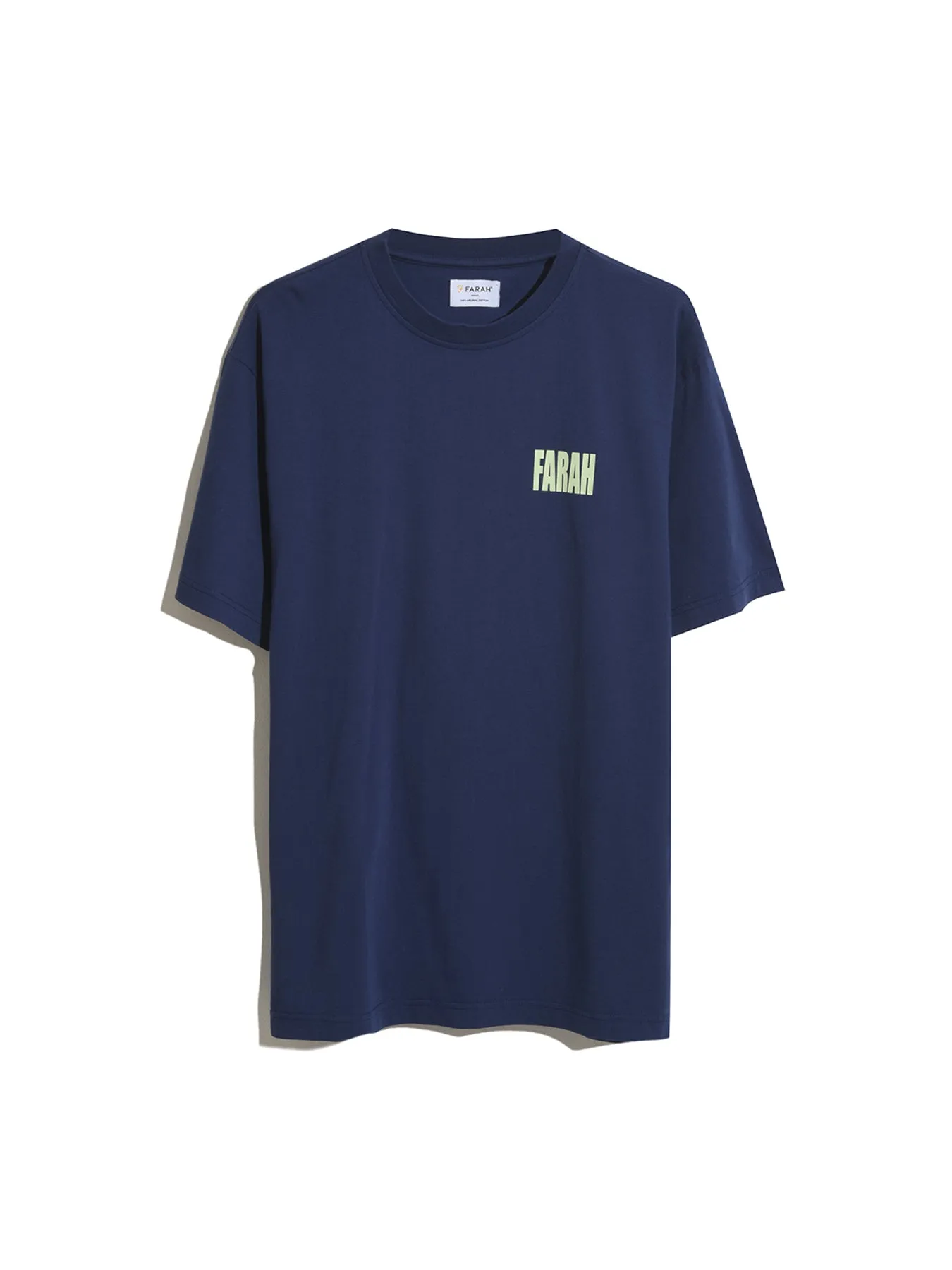 Damon Farah Logo Print T-Shirt In Rich Indigo