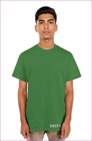 Deity Embroidered Premium Mens Green Tshirt